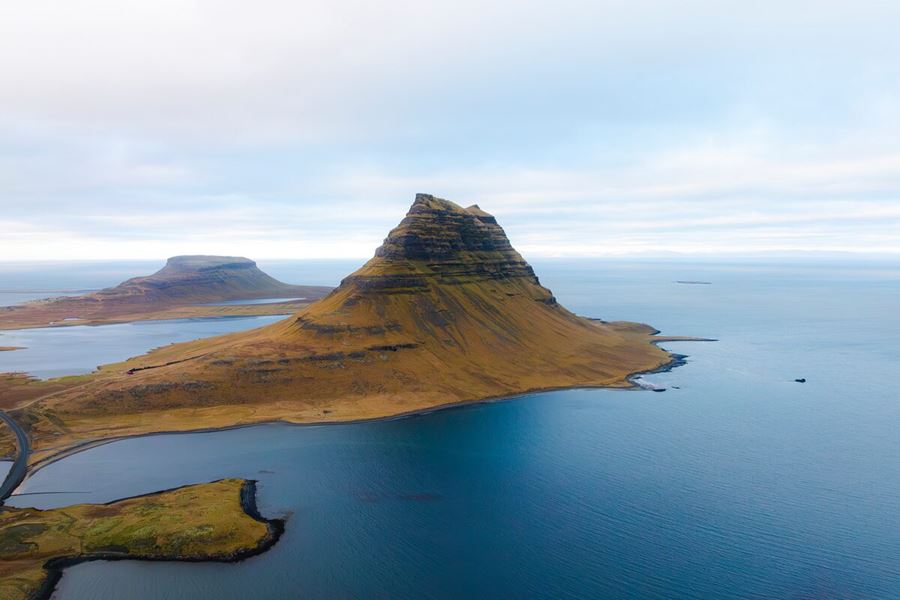 Kirkjufell Mountain Photographed from above In Autumn