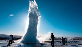 Winter View Of Strokkur Geysir In Iceland Golden Circle