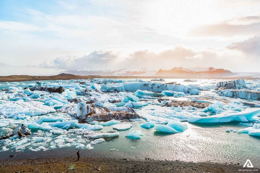 Various Shapes of Icebergs on Jokulsarlon Glacier 