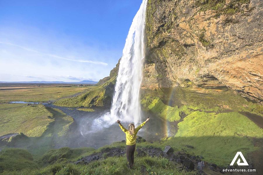 seljalandsfoss waterfall in summer