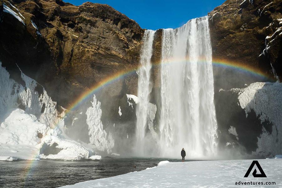 rainbow above skogafoss 