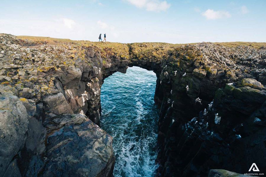 West Iceland Cliff with a hole