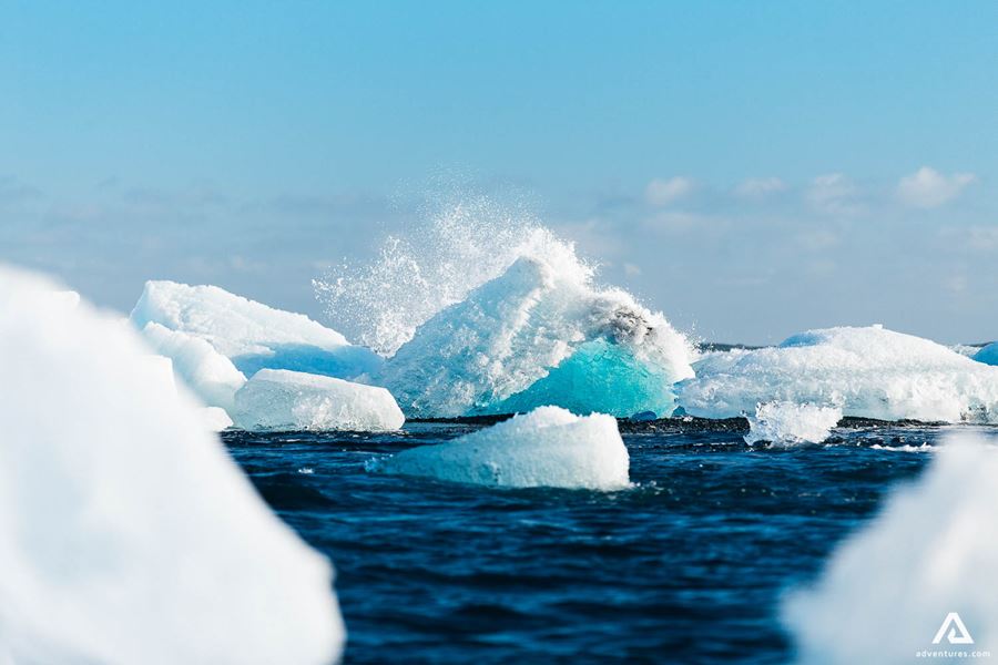 Floating Ice In Glacier Lagoon Jokulsarlon