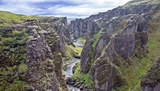 fjadrargljufur canyon view in south iceland