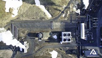 Hellisheidi power plant from above in iceland
