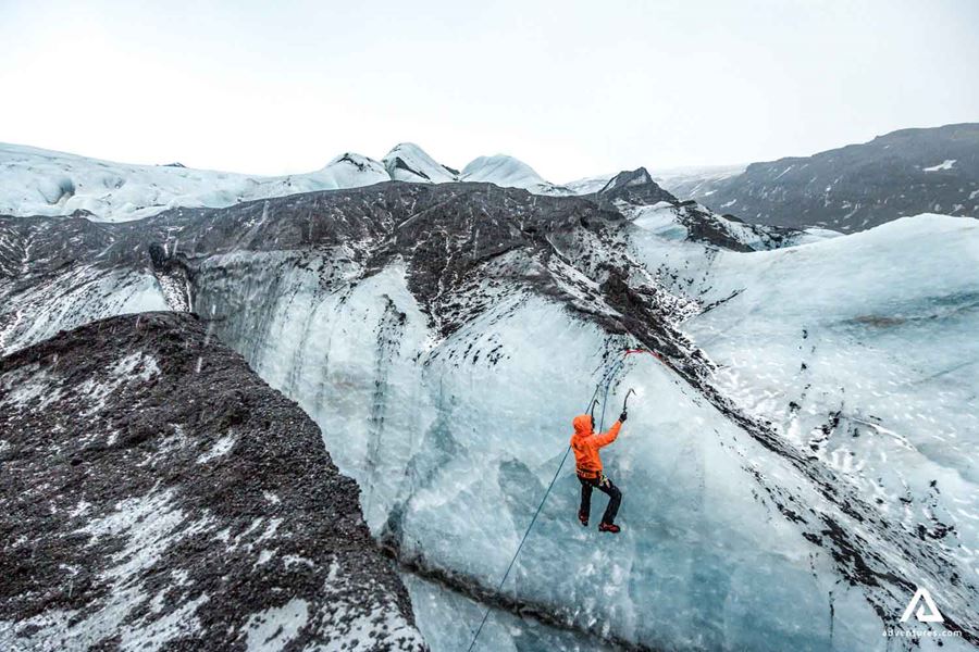 ice climbing on Solheimajokull