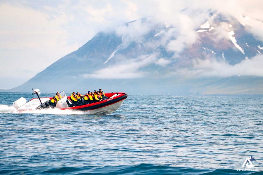 Group in a rib boat