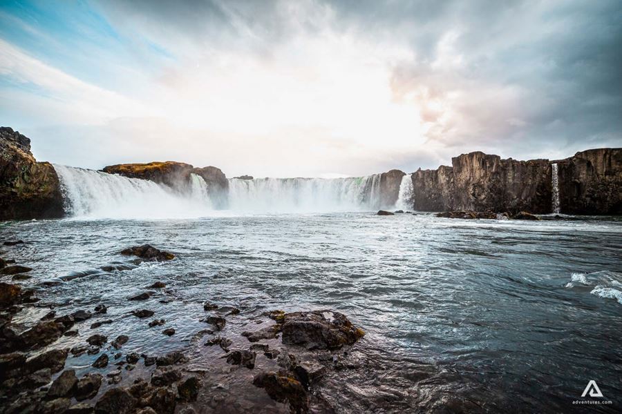 Godafoss Waterfall Landscape View