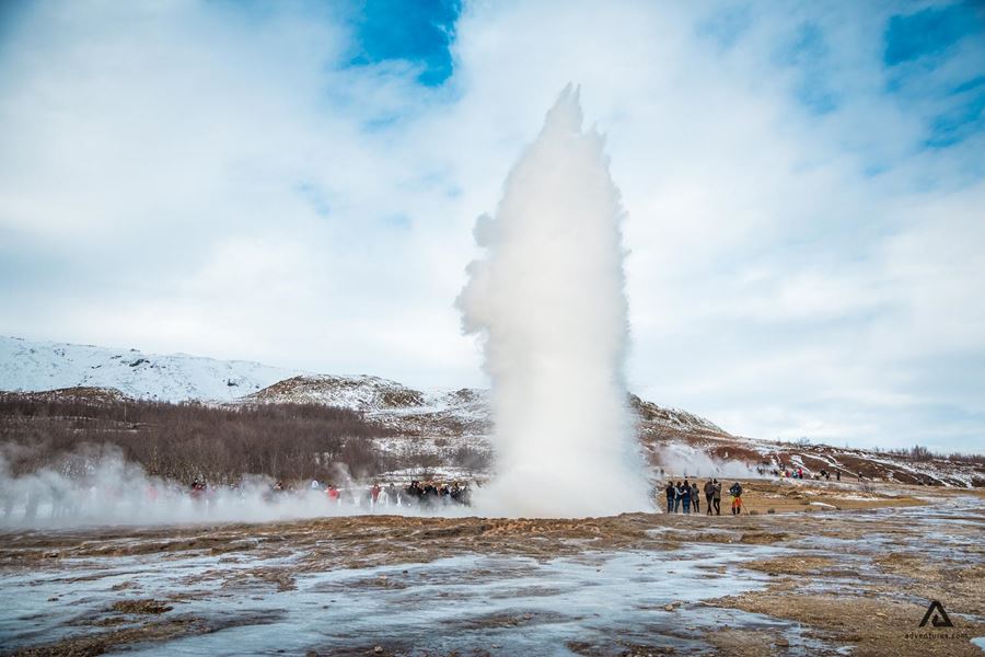 Strokkur Geysir In Winter