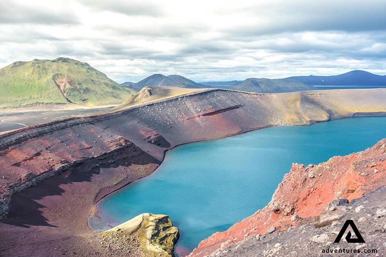 a view from high above ljotipollur in iceland