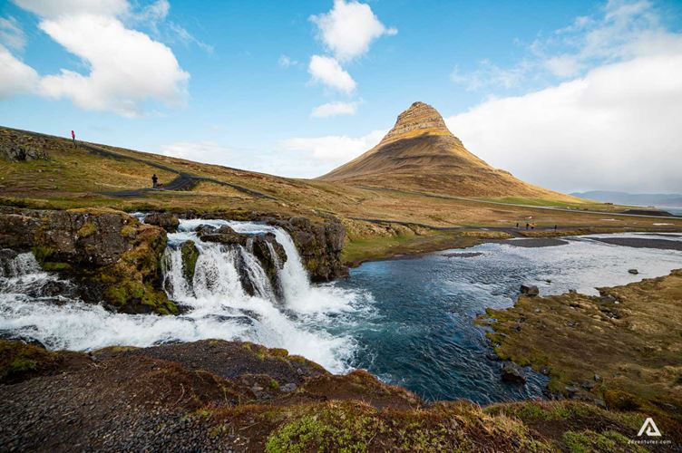 Kirkjufell Mountain And Kirkjufellsfoss Waterfall