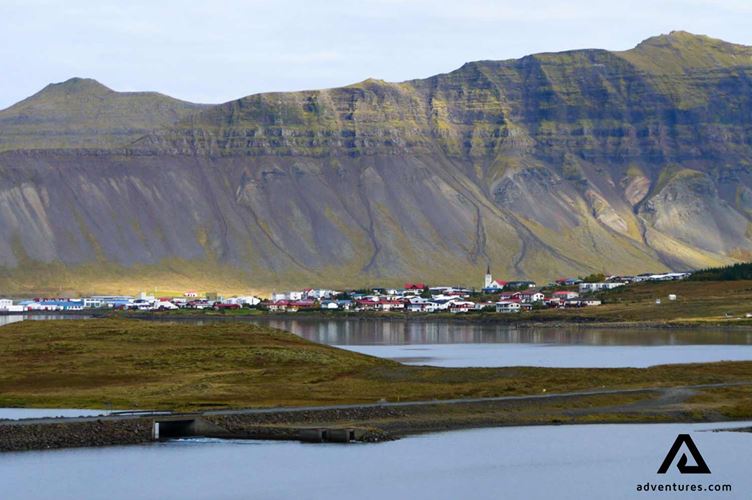 olafsvik town in snaefellsnes peninsula in iceland