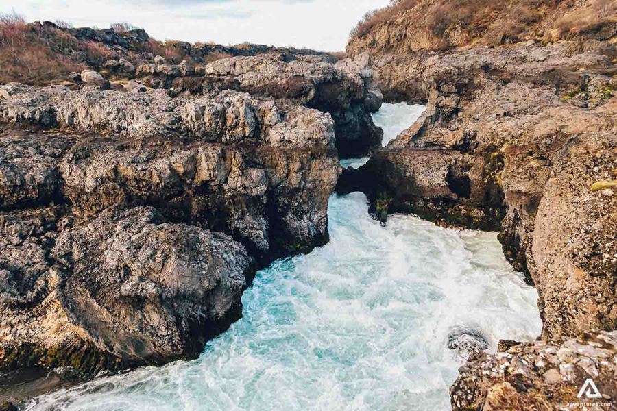 Barnafoss waterfall near Snaefellsnes