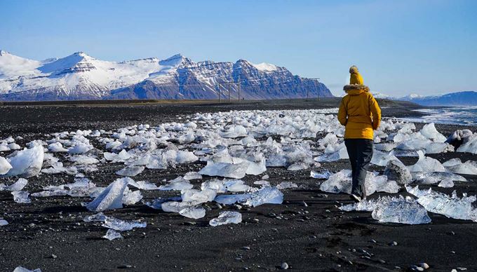 Iceland Diamond Beach Black Sand And Ice Parts