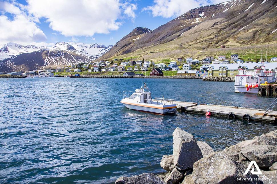 small fishing boat Siglufjordur Town