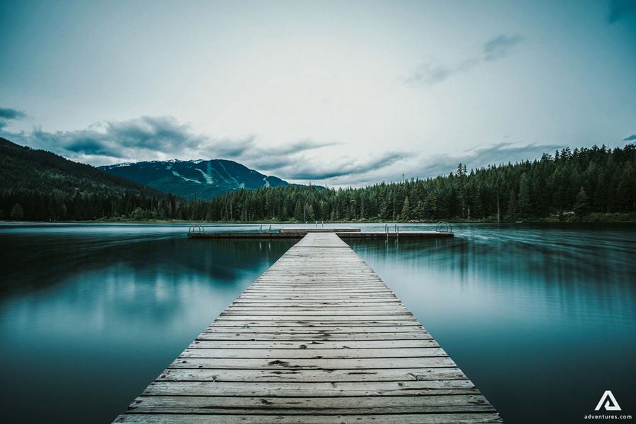 wooden bridge on a lake