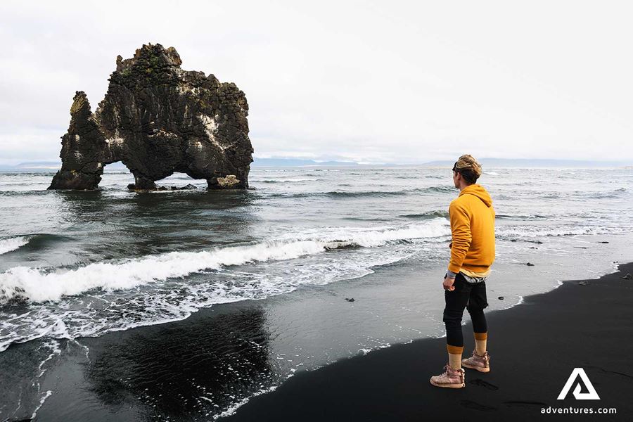looking at hvitserkur cliff