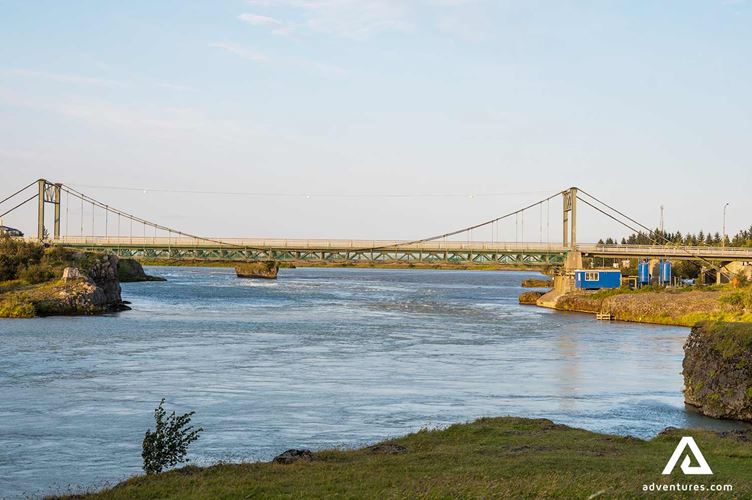 bridge in selfoss town south iceland