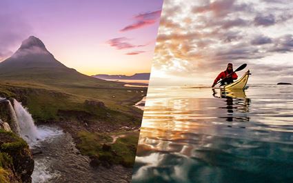 Midnight Kayaking under Mt. Kirkjufell