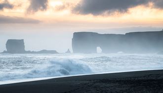 Dyrholaey On A Black Sand Beach in iceland