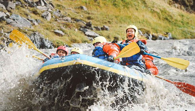 Rafting Glacial River With Family