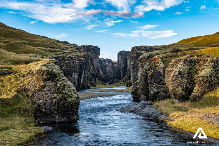 deep fjadrargljufur canyon view in iceland
