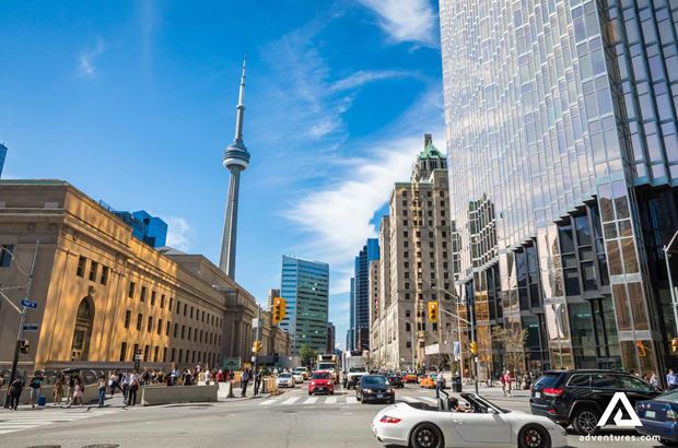 toronto city downtown on a sunny day in canada
