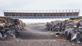 a bridge between two continents in reykjanes