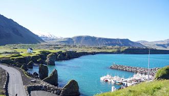 Londrangar Arnarstapi Cliffs on seaside in snaefellsnes