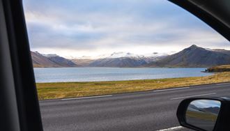 Photo Taken From A Cars Window Of Snaefellsnes Peninsula in iceland
