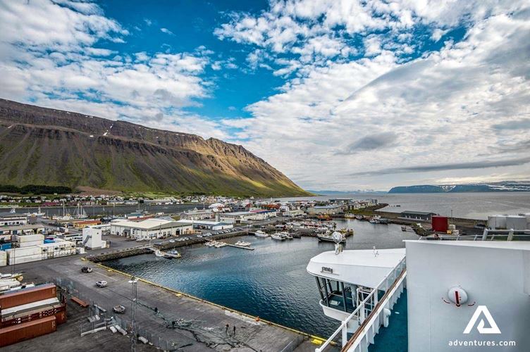 view of isafjordur town in westfjords