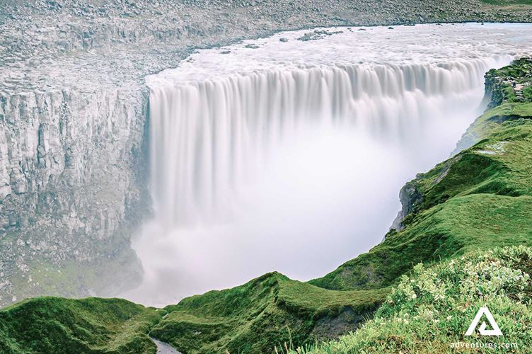 view of dettifoss waterfall in summer