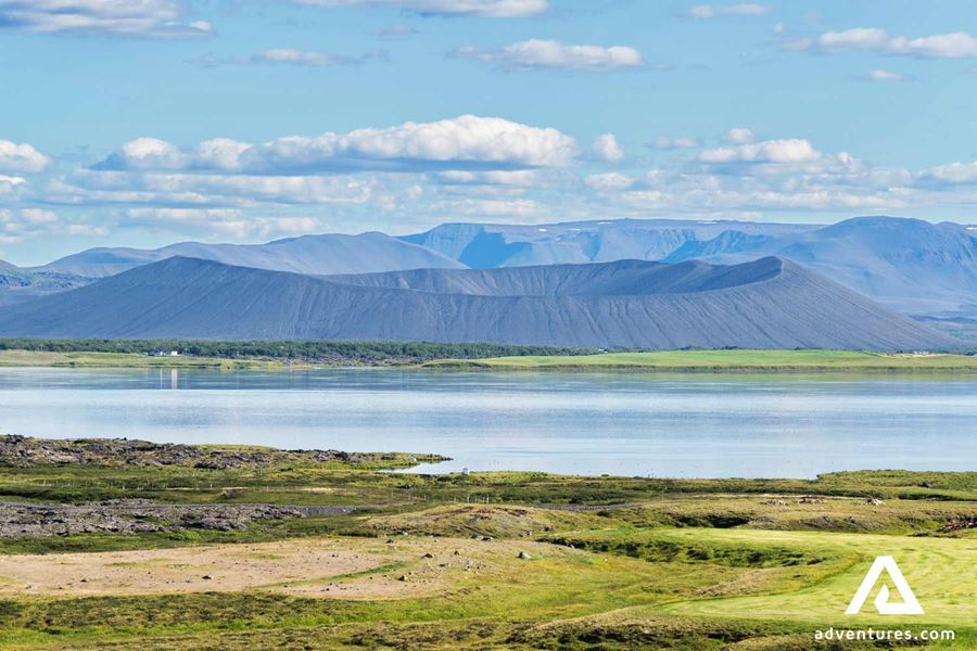 volcanic crater view from myvatn
