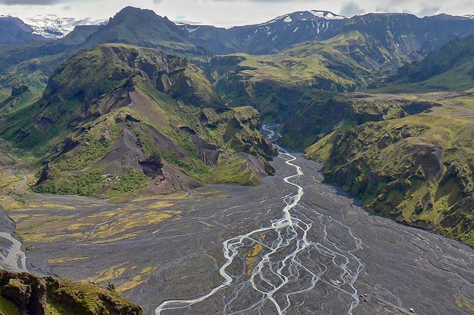 thorsmork valley view in highlands of iceland