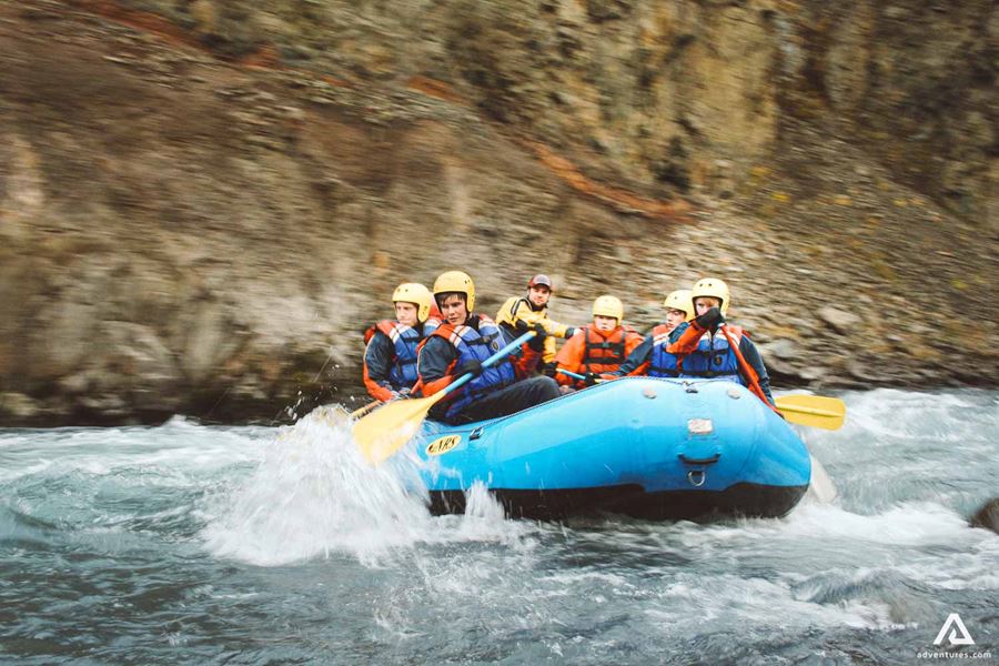 Glacial River Rafting Sideways In Iceland