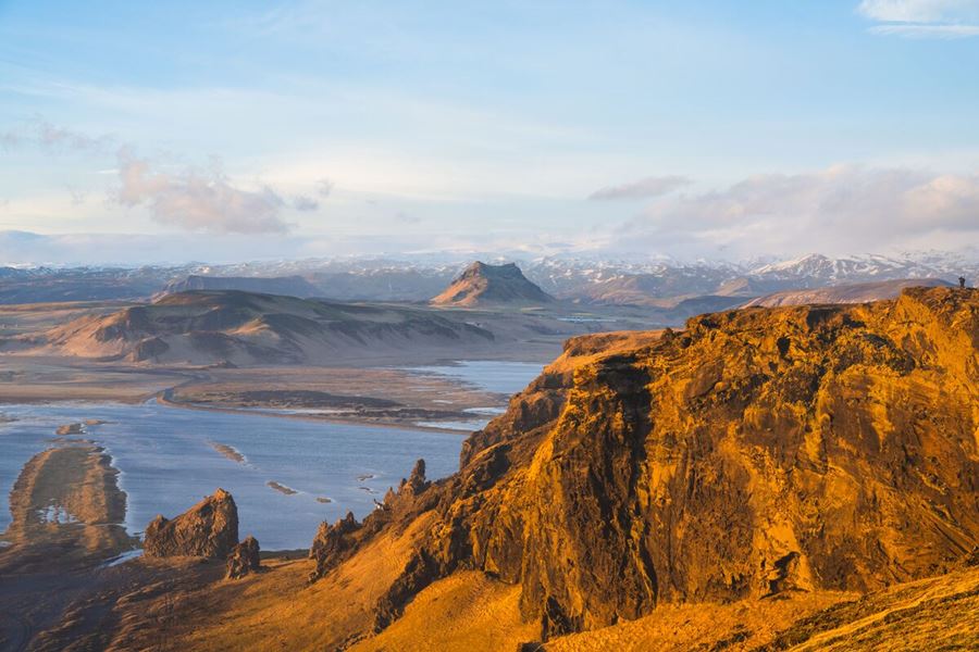 South Coast Peninsula In Iceland Under sunset light