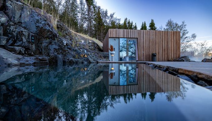 Outside Of Forest Lagoon Sauna in iceland