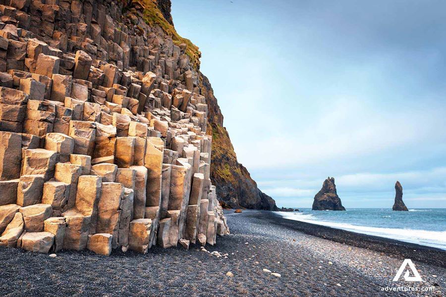 reynisfjara black sand beach rock formations