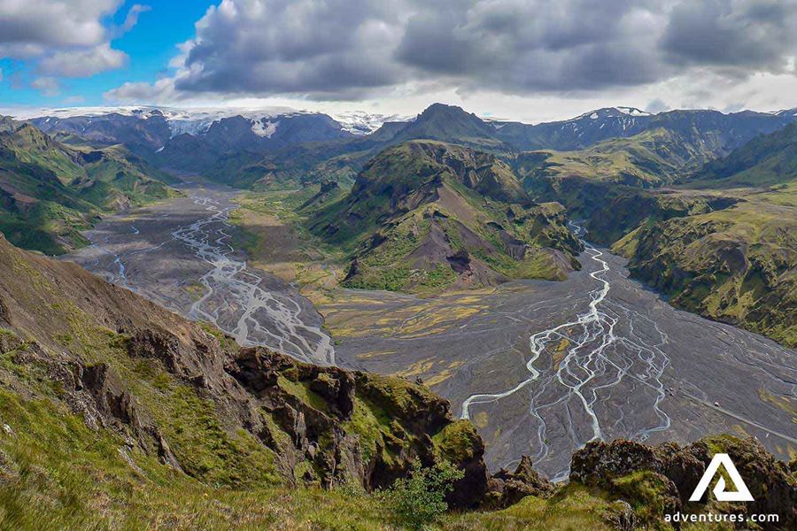 thorsmork view from a mountain