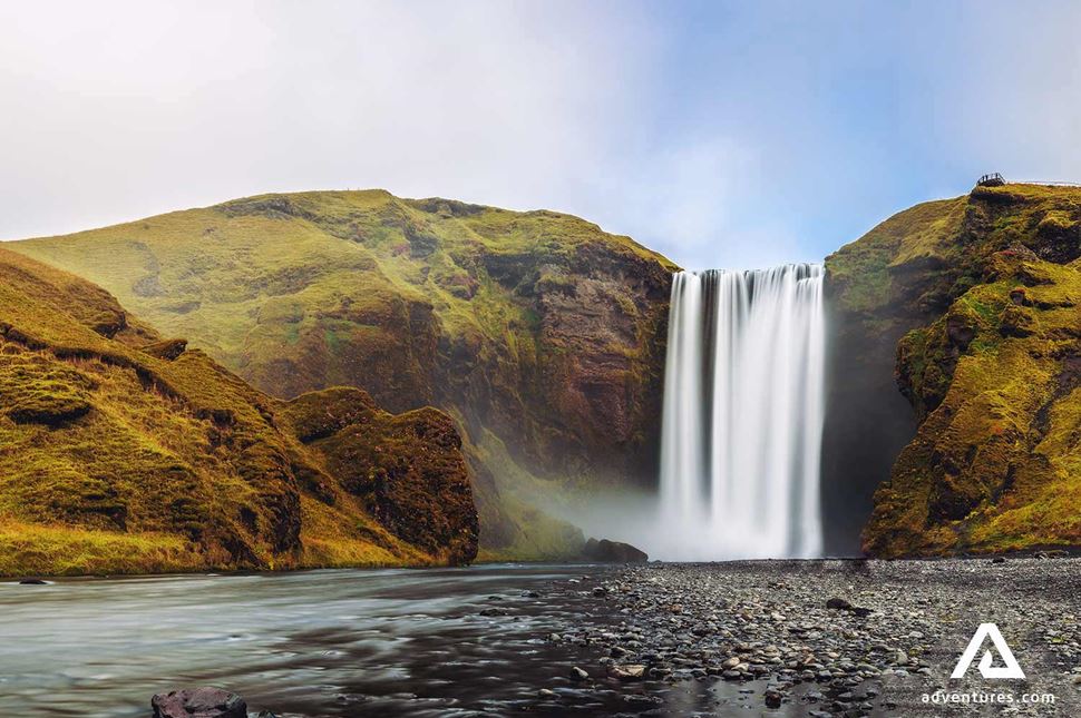 skogafoss waterfall in skogar in iceland